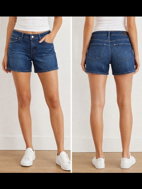 Simply Vera Vera Wang Pants - Simply Vera Vera Wang Mid Rise Dark Wash Denim Bermuda Jean Shorts Stretch Sz 0